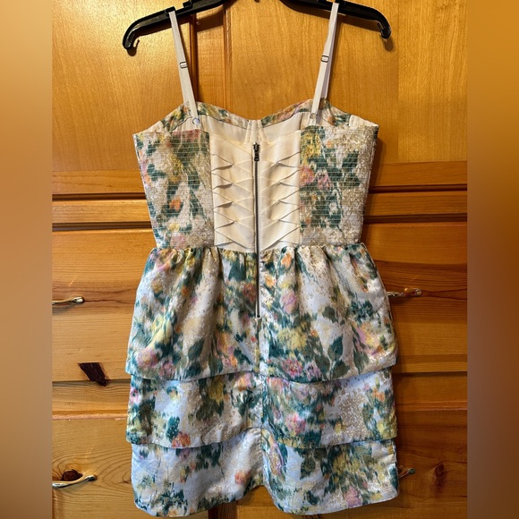 Alice + Olivia floral bustier peplum mini dress size 6 - Picture 5 of 7